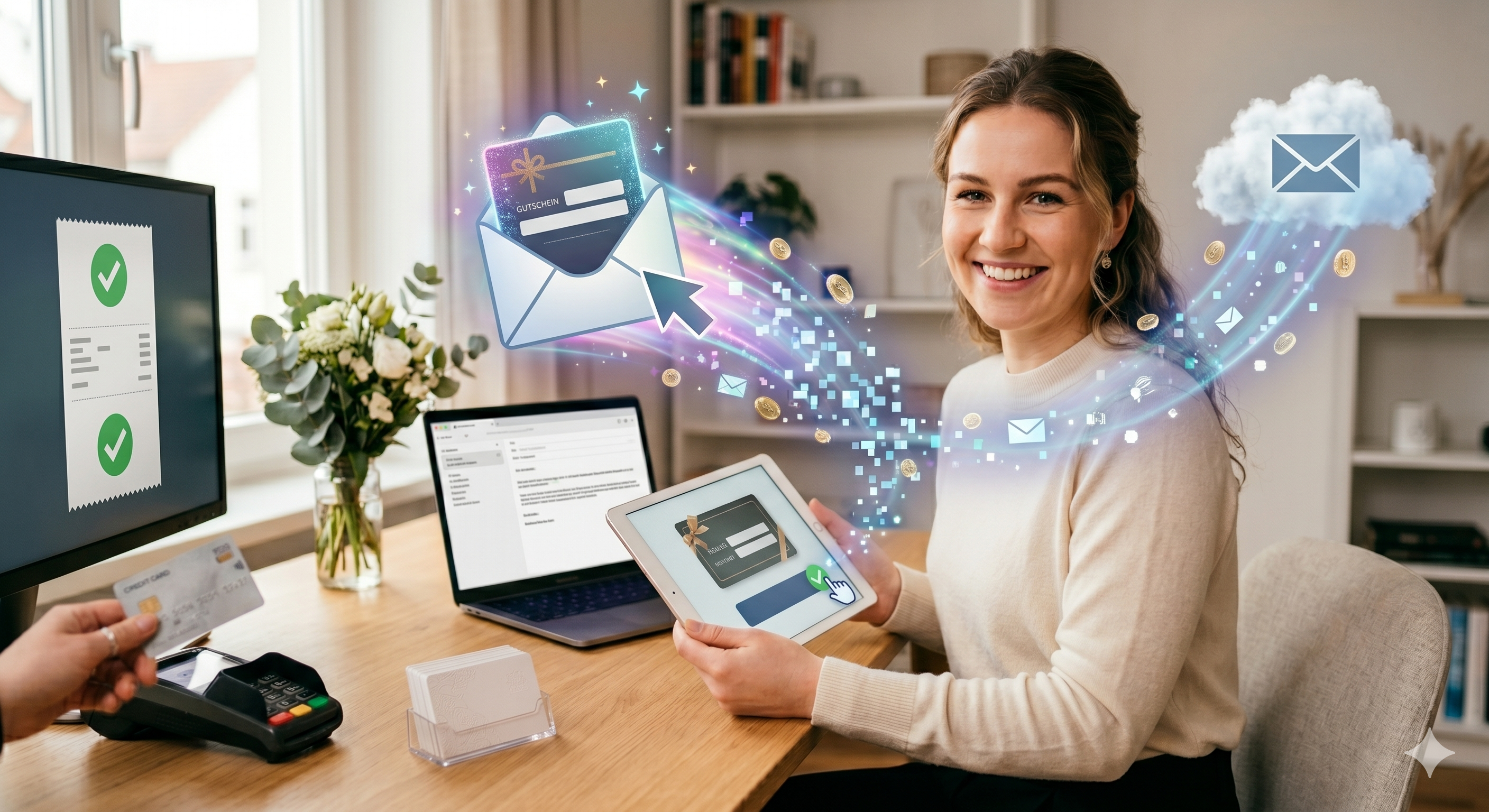 Voucher shop link, online payment and automatic email delivery